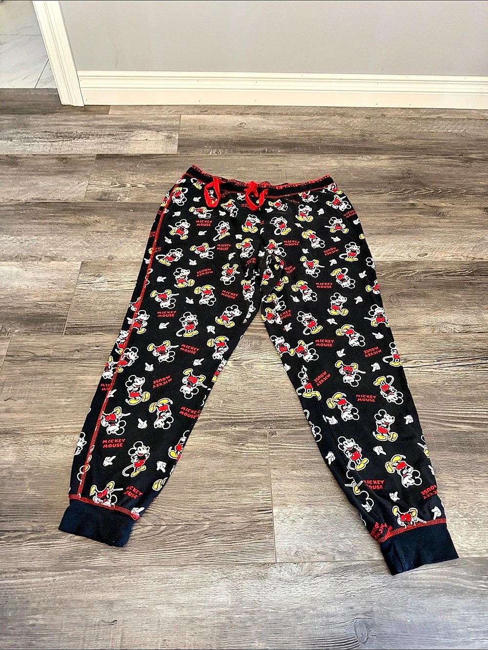 Disney Mickey Mouse Jogger Pants Black XL Like New